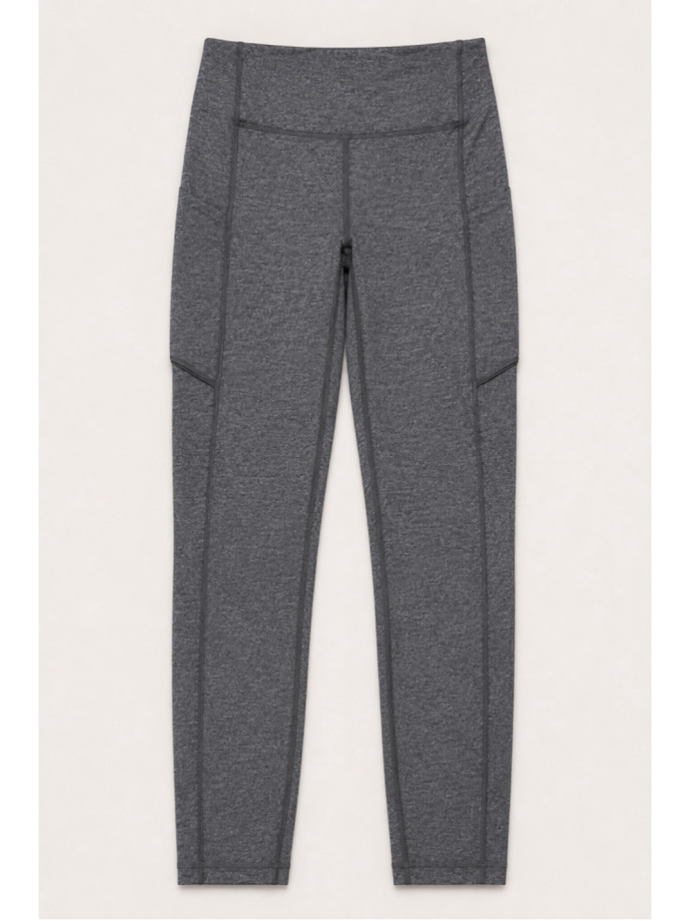 Lululemon Size 2 Heathered Gray High Rise Leggings Side Pockets Zip Pocket